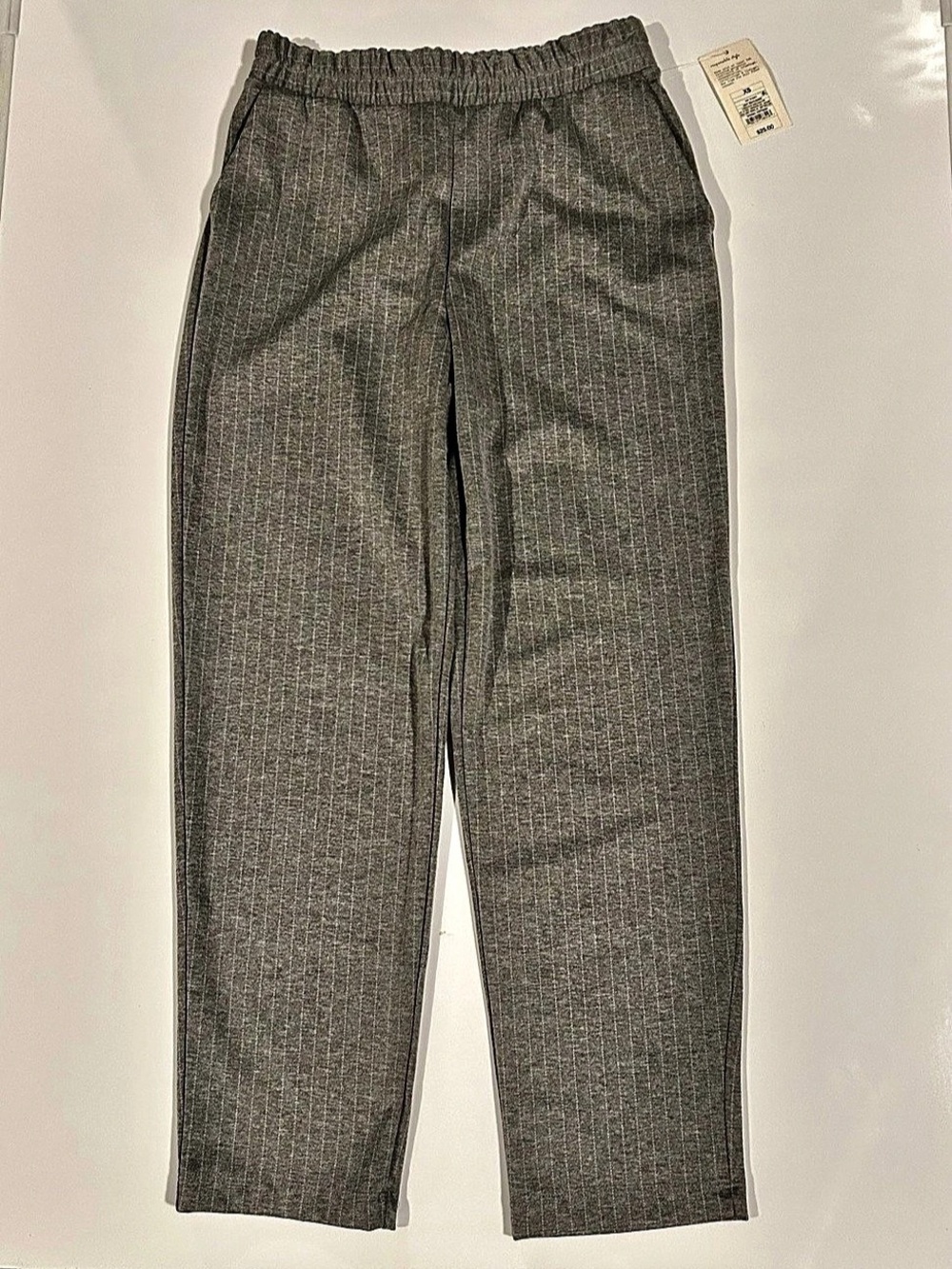 a new day Straight Leg Striped Pants Gray, Women's XS NWT